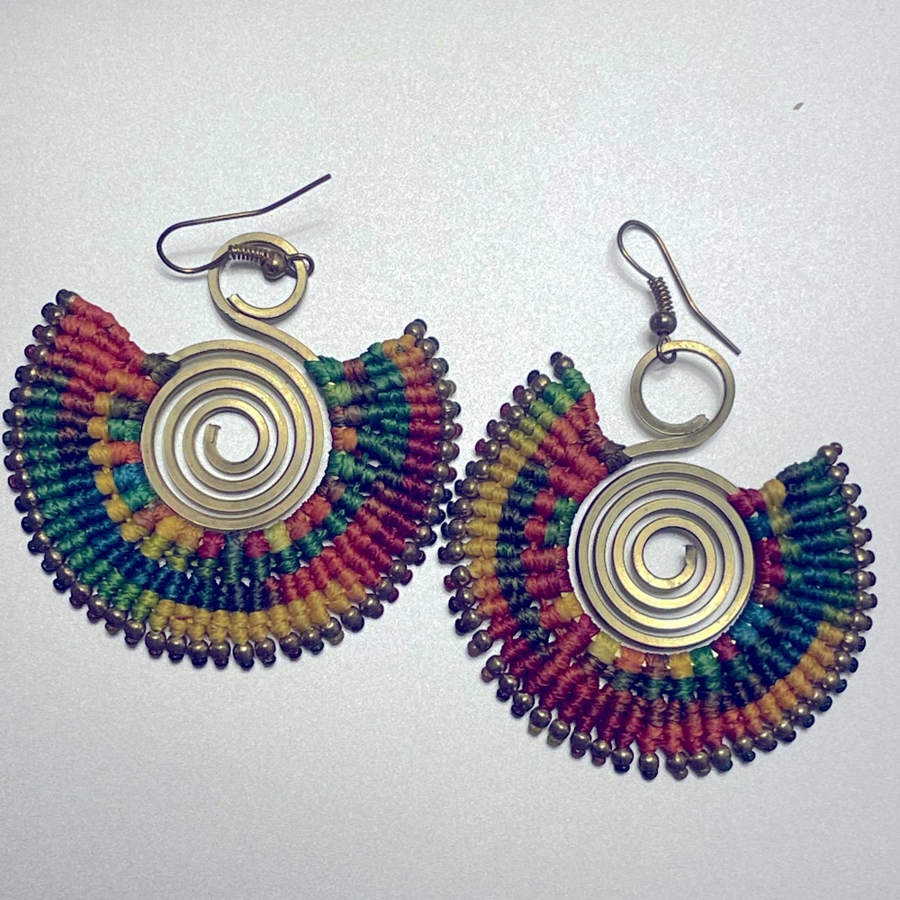 Handmade colorful spiral earrings